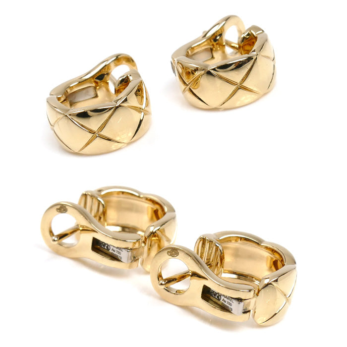 CHANEL シャネル K18YG イエローゴールド ココクラッシュ ピアス J11134 6.6g レディース【中古】【美品】