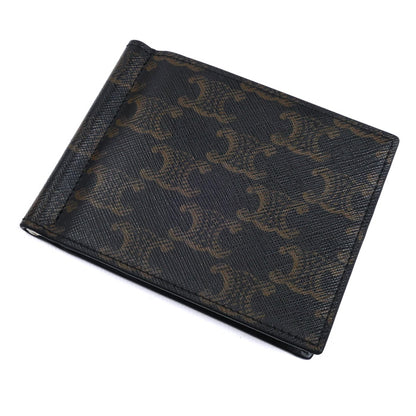 CELINE セリーヌ トリオンフ ビルクリップウォレット 二つ折り財布 ブラウン 10J792BZR.38SI メンズ【中古】【美品】