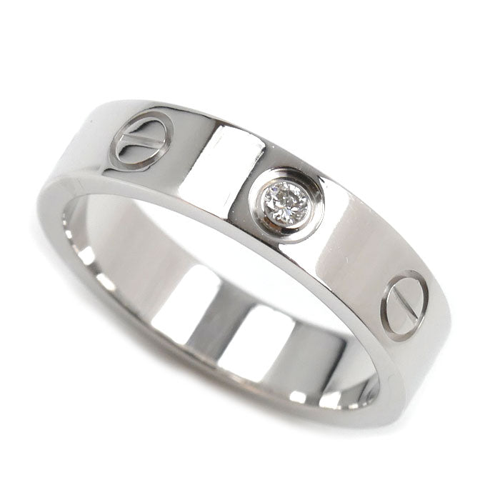 CARTIER カルティエ K18WG ホワイトゴールド ミニラブ 1P ダイヤ リング・指輪 B4050546 6号 46 4.3g レディース【中古】【美品】