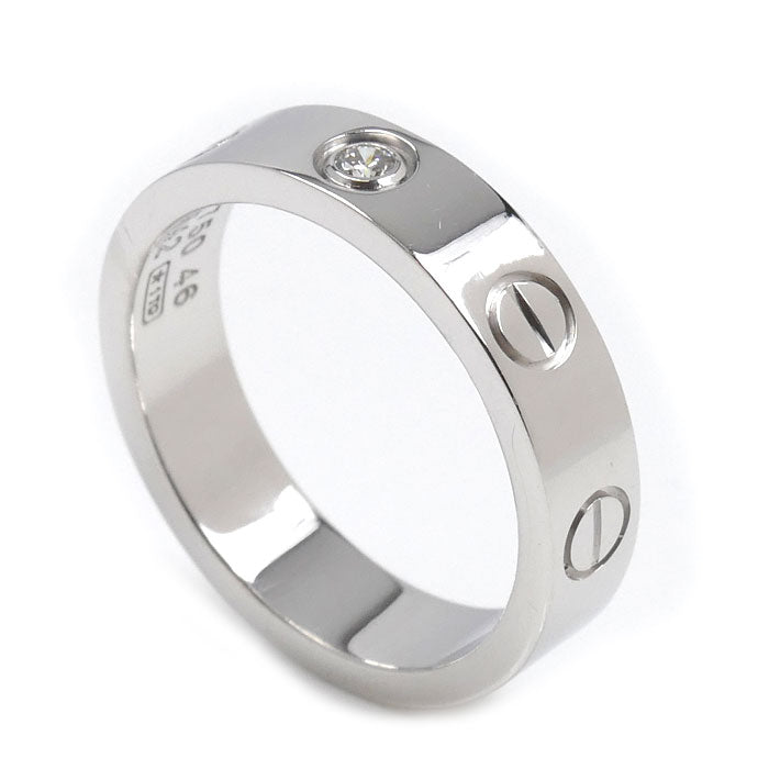 CARTIER カルティエ K18WG ホワイトゴールド ミニラブ 1P ダイヤ リング・指輪 B4050546 6号 46 4.3g レディース【中古】【美品】