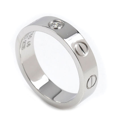CARTIER カルティエ K18WG ホワイトゴールド ミニラブ 1P ダイヤ リング・指輪 B4050546 6号 46 4.3g レディース【中古】【美品】