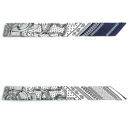 HERMES エルメス ツイリー Eperon d' or 黄金の拍車 スカーフ ホワイト/ブラック/マリン H062978S 06 レディース【中古】【美品】