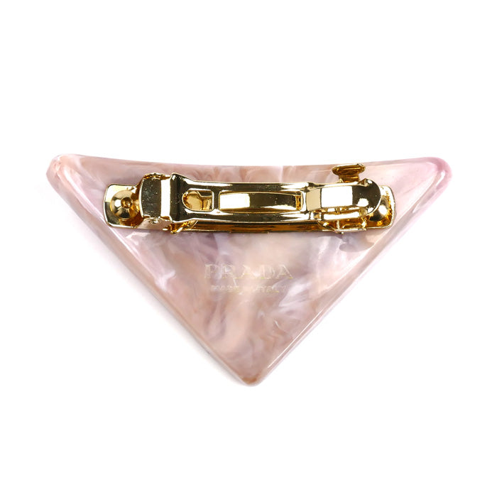 PRADA プラダ 真鍮 レジン ロゴ バレッタ 1IF090 レディース【中古】【美品】