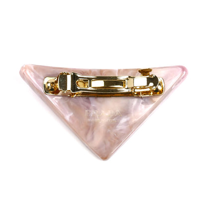 PRADA プラダ 真鍮 レジン ロゴ バレッタ 1IF090 レディース【中古】【美品】