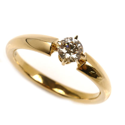 カシケイ K18YG イエローゴールド ソリティア リング・指輪 KSB030RYG ダイヤモンド0.38ct/0.01ct 16号 4.7g レディース【中古】【美品】
