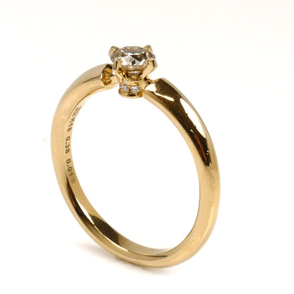 カシケイ K18YG イエローゴールド ソリティア リング・指輪 KSB030RYG ダイヤモンド0.38ct/0.01ct 16号 4.7g レディース【中古】【美品】