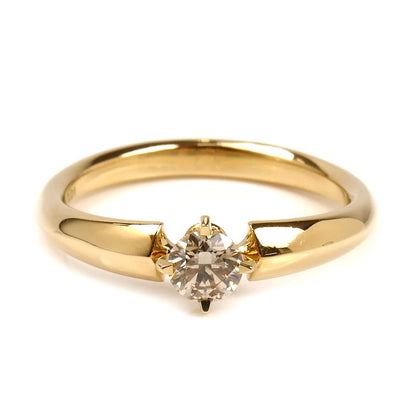 カシケイ K18YG イエローゴールド ソリティア リング・指輪 KSB030RYG ダイヤモンド0.38ct/0.01ct 16号 4.7g レディース【中古】【美品】