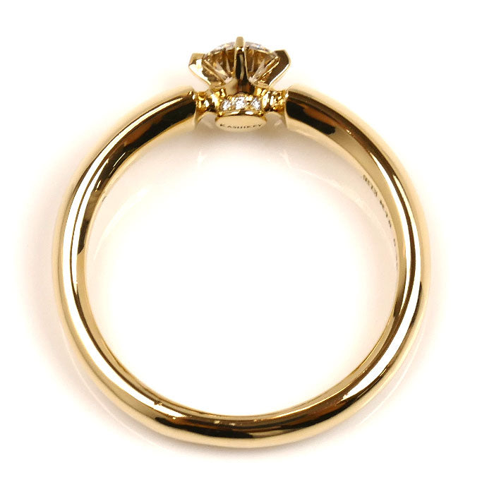 カシケイ K18YG イエローゴールド ソリティア リング・指輪 KSB030RYG ダイヤモンド0.38ct/0.01ct 16号 4.7g レディース【中古】【美品】