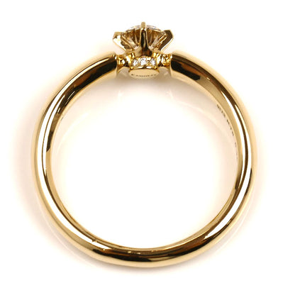 カシケイ K18YG イエローゴールド ソリティア リング・指輪 KSB030RYG ダイヤモンド0.38ct/0.01ct 16号 4.7g レディース【中古】【美品】