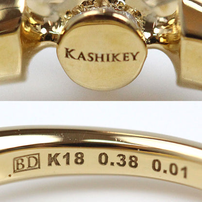 カシケイ K18YG イエローゴールド ソリティア リング・指輪 KSB030RYG ダイヤモンド0.38ct/0.01ct 16号 4.7g レディース【中古】【美品】