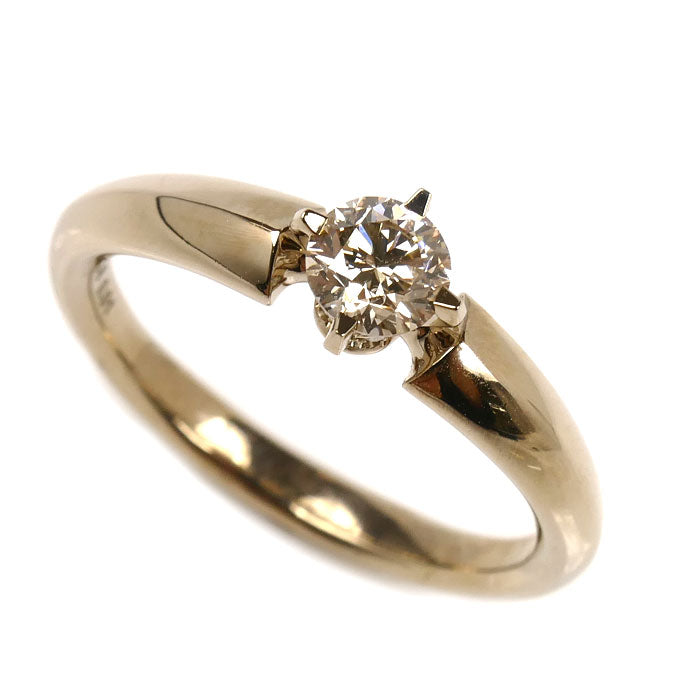 カシケイ K18BG ソリティア リング・指輪 KSB030RBG ダイヤモンド0.38ct/0.01ct 15号 5.1g レディース【中古】【美品】