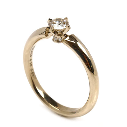 カシケイ K18BG ソリティア リング・指輪 KSB030RBG ダイヤモンド0.38ct/0.01ct 15号 5.1g レディース【中古】【美品】