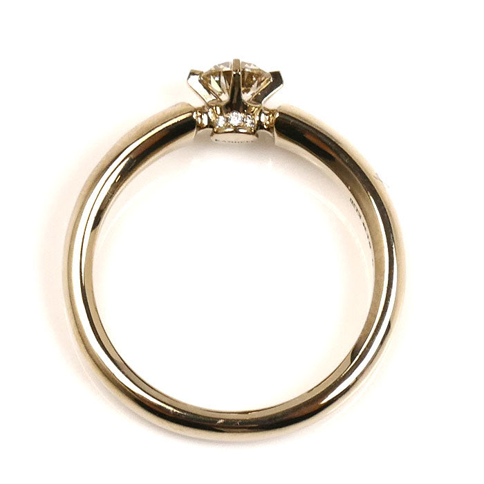 カシケイ K18BG ソリティア リング・指輪 KSB030RBG ダイヤモンド0.38ct/0.01ct 15号 5.1g レディース【中古】【美品】