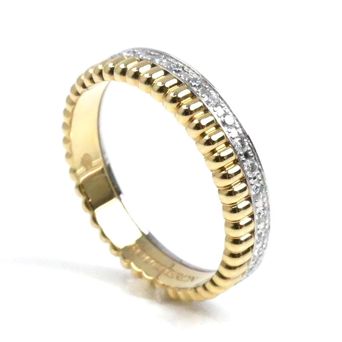 Boucheron ブシュロン K18YG/WG キャトル ラディアント ハーフ フルパヴェ リング・指輪 JAL00134 ダイヤモンド 9号 49 3.3g レディース【中古】【美品】