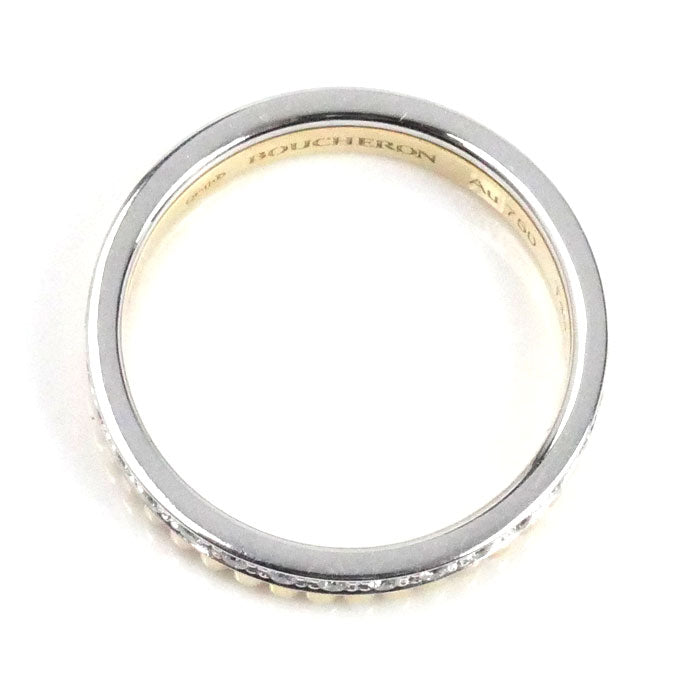 Boucheron ブシュロン K18YG/WG キャトル ラディアント ハーフ フルパヴェ リング・指輪 JAL00134 ダイヤモンド 9号 49 3.3g レディース【中古】【美品】