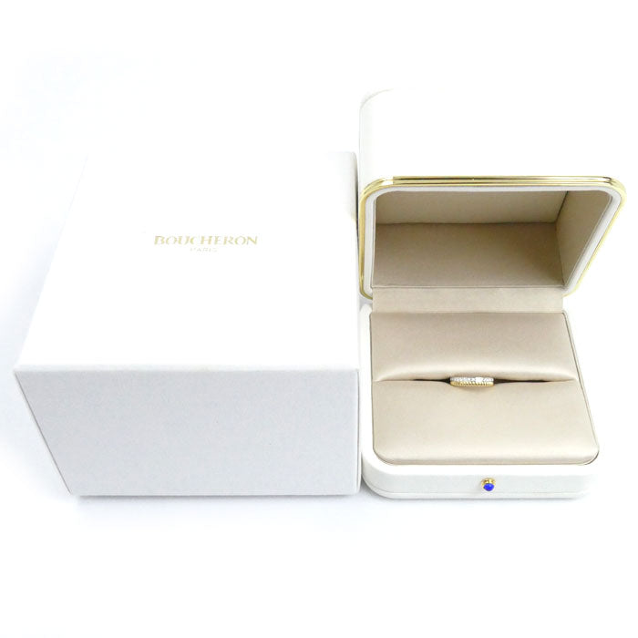 Boucheron ブシュロン K18YG/WG キャトル ラディアント ハーフ フルパヴェ リング・指輪 JAL00134 ダイヤモンド 9号 49 3.3g レディース【中古】【美品】