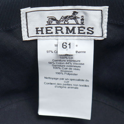 HERMES エルメス フレッドHカット バケットハット ハット ネイビー H241022N 
61 ユニセックス【中古】【美品】