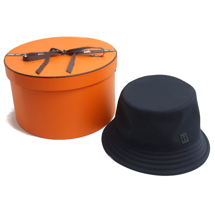 HERMES エルメス フレッドHカット バケットハット ハット ネイビー H241022N 
61 ユニセックス【中古】【美品】