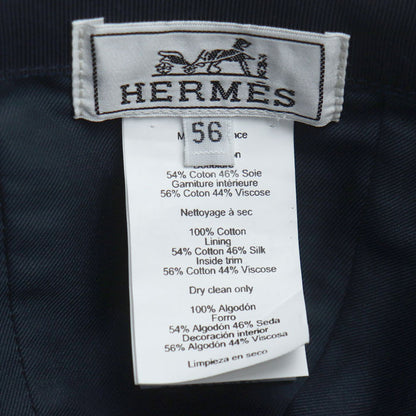 HERMES エルメス デイビス ポワ・メドール キャップ ネイビー H251057N 56 ユニセックス【中古】【美品】