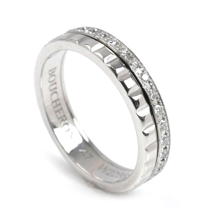 Boucheron ブシュロン K18WG ホワイトゴールド キャトル ラディアント クルドパリ リング・指輪 JAL00281 ダイヤモンド 7号 47 3.4g レディース【中古】【美品】