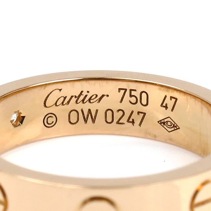 CARTIER カルティエ K18PG ピンクゴールド ミニラブ 1P ダイヤ リング・指輪 B4050747 ダイヤモンド 7号 47 4.1g レディース【中古】