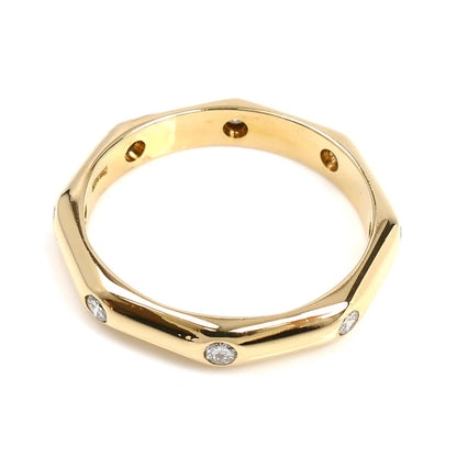 BVLGARI ブルガリ K18YG イエローゴールド オクタゴナル ダイヤ リング・指輪 ダイヤモンド 8.5号 2.8g レディース【中古】