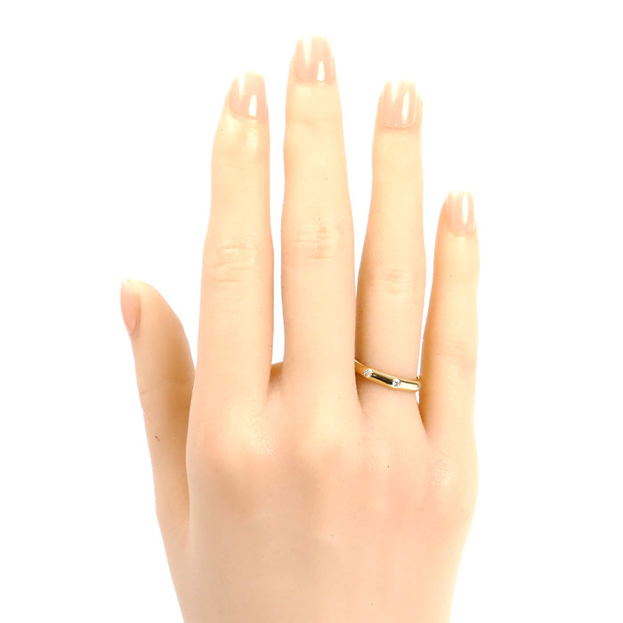 BVLGARI ブルガリ K18YG イエローゴールド オクタゴナル ダイヤ リング・指輪 ダイヤモンド 8.5号 2.8g レディース【中古】