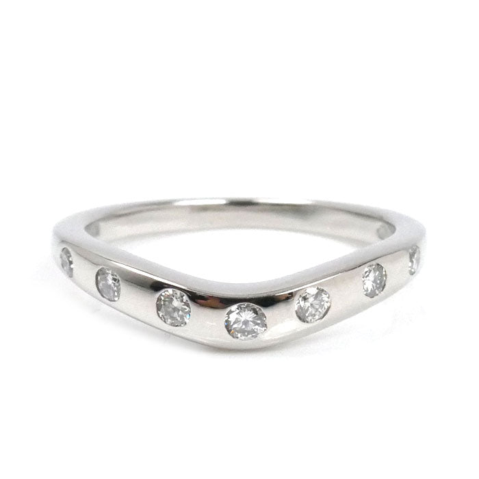 BVLGARI ブルガリ Pt950プラチナ コロナ ウェディング 7P ダイヤ リング・指輪 ダイヤモンド 9号 4.0g レディース【中古】【美品】
