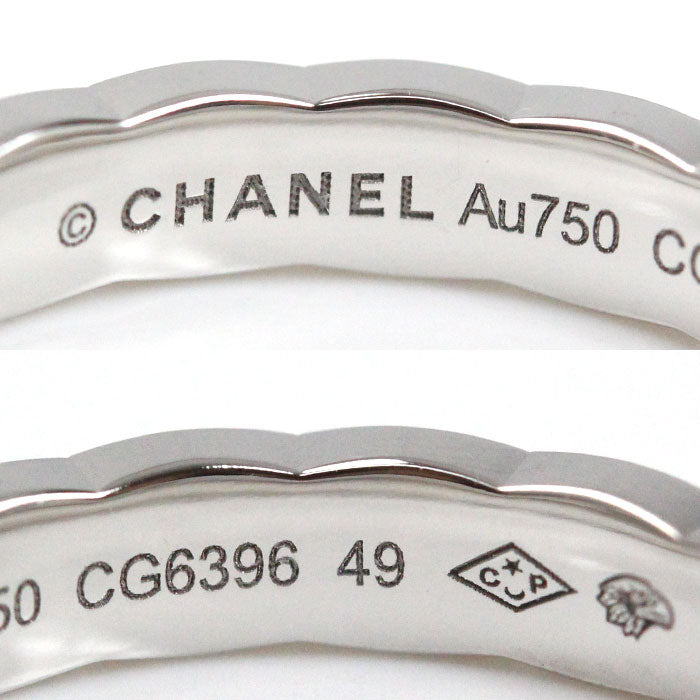 CHANEL シャネル K18WG ホワイトゴールド ココクラッシュ ミニ リング・指輪 J11793 9号 49 3.8g レディース【中古】