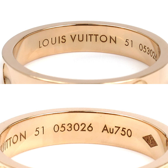 LOUIS VUITTON ルイ・ヴィトン K18PG ピンクゴールド プティットバーグ アンプラント リング・指輪 11号 51 3.5g レディース【中古】【美品】