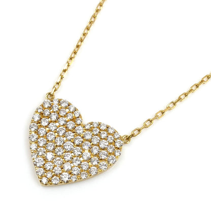 AHKAH アーカー K18YG イエローゴールド ハートパヴェモアイアン ネックレス VC0985010100 ダイヤモンド0.47ct 2.5g 45cm レディース【中古】