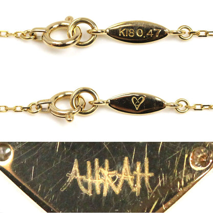 AHKAH アーカー K18YG イエローゴールド ハートパヴェモアイアン ネックレス VC0985010100 ダイヤモンド0.47ct 2.5g 45cm レディース【中古】