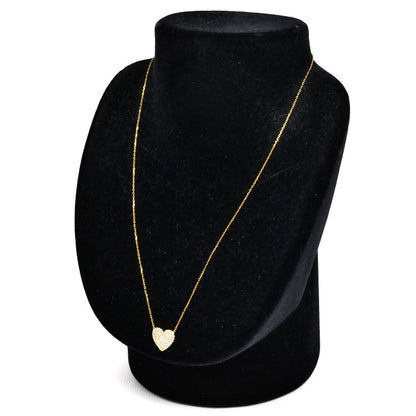 AHKAH アーカー K18YG イエローゴールド ハートパヴェモアイアン ネックレス VC0985010100 ダイヤモンド0.47ct 2.5g 45cm レディース【中古】