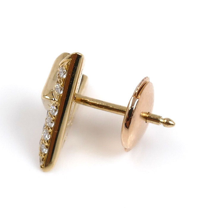 LOUIS VUITTON ルイ・ヴィトン K18YG イエローゴールド ピュス LV ヴォルト ワン シングルピアス ピアス Q06484 ダイヤモンド 1.5g レディース【中古】【美品】