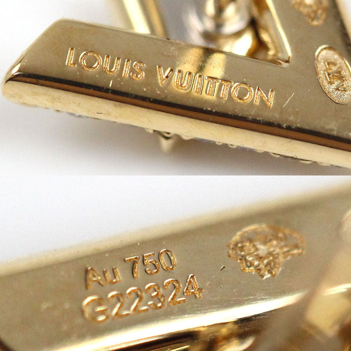 LOUIS VUITTON ルイ・ヴィトン K18YG イエローゴールド ピュス LV ヴォルト ワン シングルピアス ピアス Q06484 ダイヤモンド 1.5g レディース【中古】【美品】