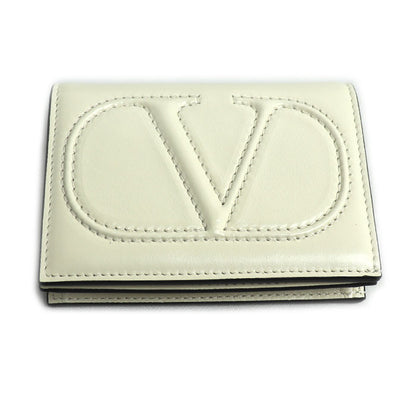 Valentino Garavani ヴァレンティノ・ガラヴァーニ Vロゴ コンパクトウォレット 二つ折り財布 ベージュ 4W5P0P39YPP レディース【中古】【美品】
