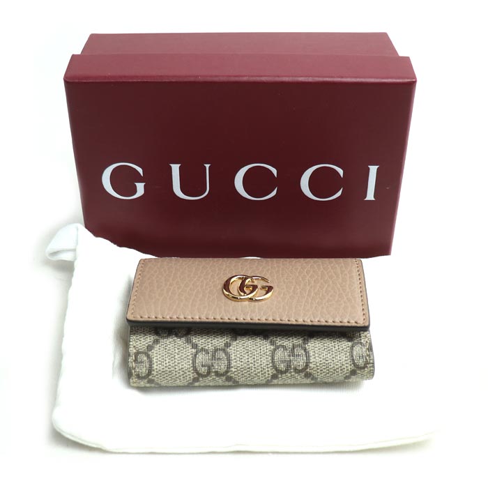 GUCCI グッチ ダブルG バイカラー キーケース キーケース ピンク ベージュ 456118 レディース【中古】【美品】