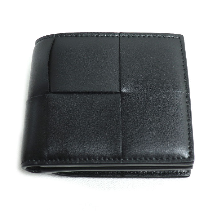 BOTTEGAVENETA ボッテガヴェネタ スモール カセット 二つ折りファスナーウォレット 二つ折り財布 ブラック 819207VBWD28803 メンズ【中古】【美品】