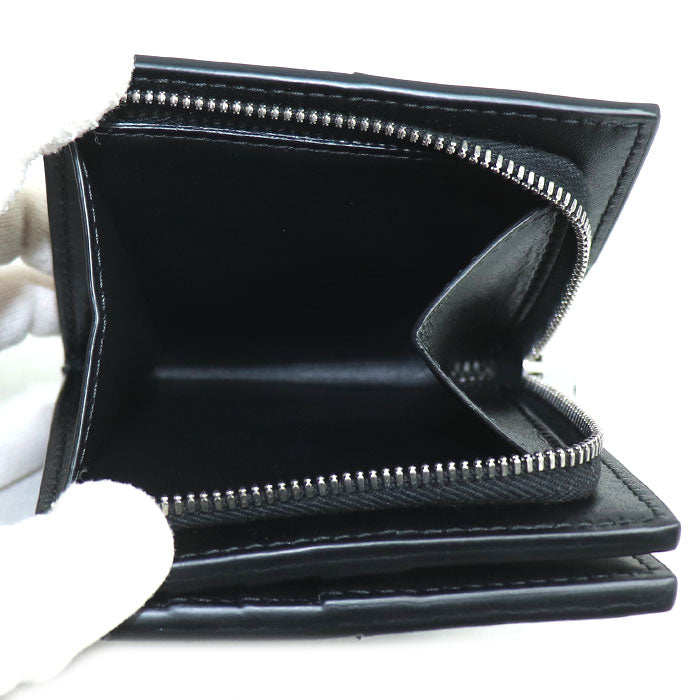 BOTTEGAVENETA ボッテガヴェネタ スモール カセット 二つ折りファスナーウォレット 二つ折り財布 ブラック 819207VBWD28803 メンズ【中古】【美品】