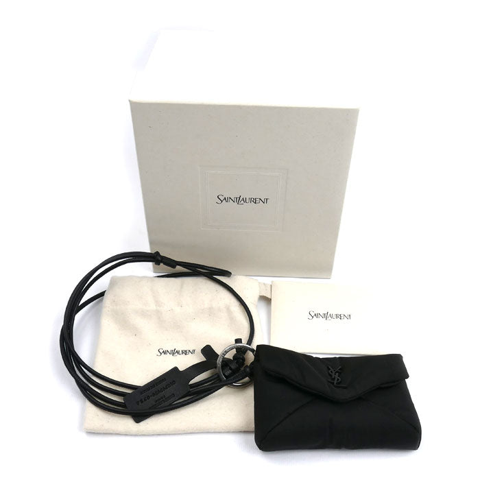 SAINT LAURENT サンローラン カサンドラ ミニ エンベロープ ポーチ ブラック 797979 FADKQ 1000 レディース【中古】【美品】