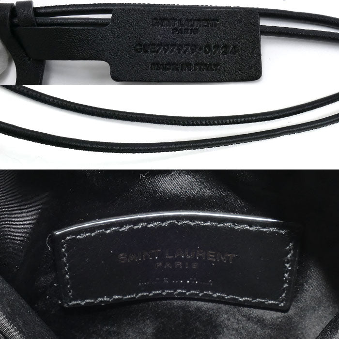 SAINT LAURENT サンローラン カサンドラ ミニ エンベロープ ポーチ ブラック 797979 FADKQ 1000 レディース【中古】【美品】
