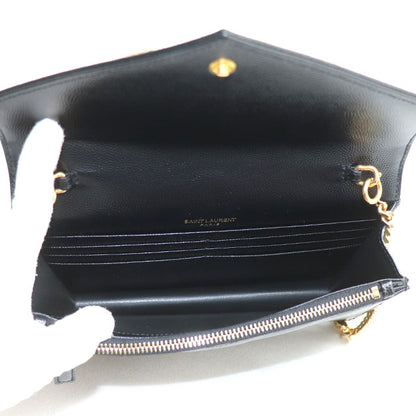 SAINT LAURENT サンローラン カサンドラ チェーンウォレット ショルダーバッグ ブラック 393953 レディース【中古】【美品】