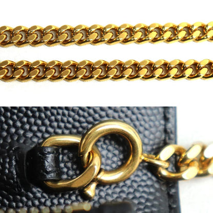 SAINT LAURENT サンローラン カサンドラ チェーンウォレット ショルダーバッグ ブラック 393953 レディース【中古】【美品】