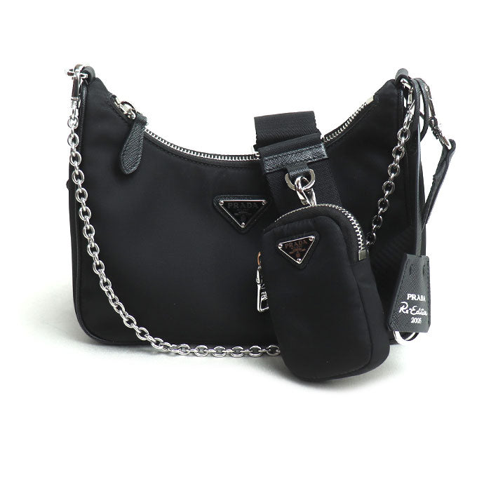 PRADA プラダ Re-Edition 2005 Re-Nylon バッグ 2Wayショルダーバッグ ブラック 1BH204 レディース【中古】
