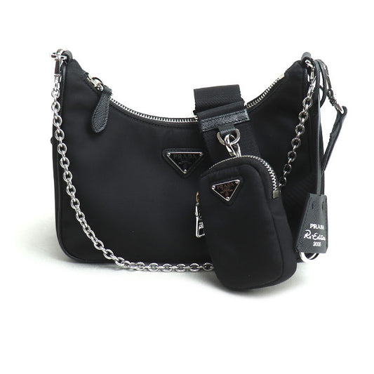 PRADA プラダ Re-Edition 2005 Re-Nylon バッグ 2Wayショルダーバッグ ブラック 1BH204 レディース【中古】