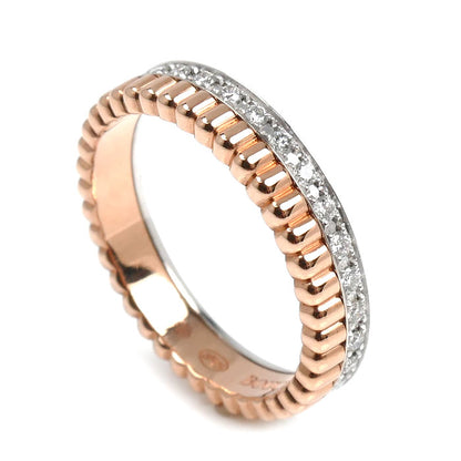 Boucheron ブシュロン K18PG/WG キャトル ラディアント ハーフ フルパヴェ リング・指輪 JAL00248 ダイヤモンド 6号 46 3.0g レディース【中古】【美品】