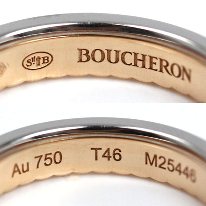 Boucheron ブシュロン K18PG/WG キャトル ラディアント ハーフ フルパヴェ リング・指輪 JAL00248 ダイヤモンド 6号 46 3.0g レディース【中古】【美品】