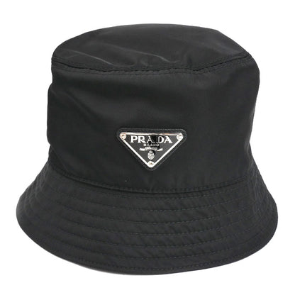 PRADA プラダ RE-NYLON トライアングルロゴ バケットハット ハット ブラック 1HC137 2DMI F0002 XS レディース【中古】