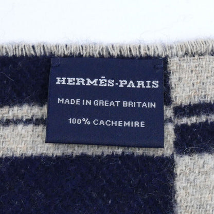 HERMES エルメス バンド・ドゥ・レポ マフラー マリン / ベージュ・シネ H259144S 02 レディース【中古】【極美品】