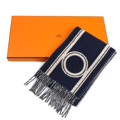 HERMES エルメス バンド・ドゥ・レポ マフラー マリン / ベージュ・シネ H259144S 02 レディース【中古】【極美品】